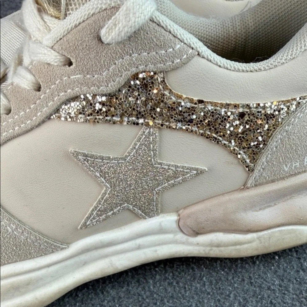 Vintage Havana Women's Nude Glitter Star/Tan‎ Sneakers Shoes Casual Size 7.5